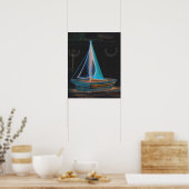 CricketDiane Sailing Poster - Boat in de Bathtub (Keuken)