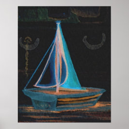 CricketDiane Sailing Poster - Boat in de Bathtub