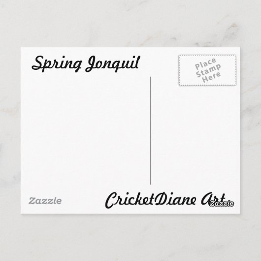 CricketDiane Yellow Spring Jonquils Design Briefkaart (Achterkant)