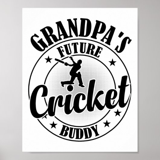 Cricketende Cricketspeler - Opa's Toekomstige Cric Poster (Voorkant)