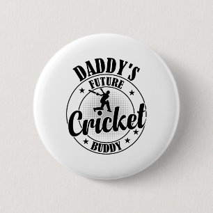 Cricketende Cricketspeler - Papa's Toekomstige Cri Ronde Button 5,7 Cm
