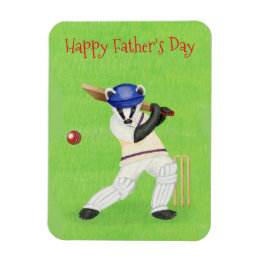 Cricketende dassenmagneet Vaderdag Magneet
