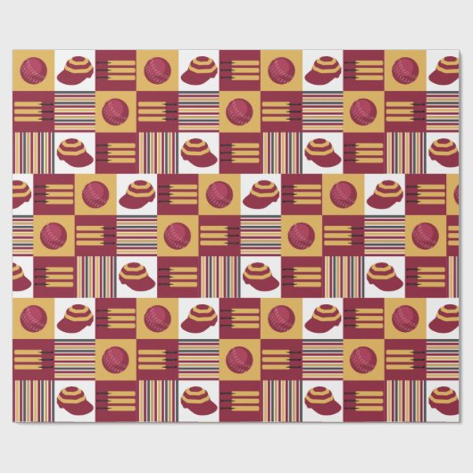 Cricketer Petten Bats and Balls pattered Cadeaupapier (Vlak)