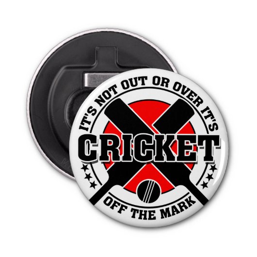 Cricketer uit de Mark Cricket Button Flesopener (Voorkant)