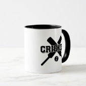 Cricketers - Law 16(3) Black and White Cricket Mok (Voorkant rechts)