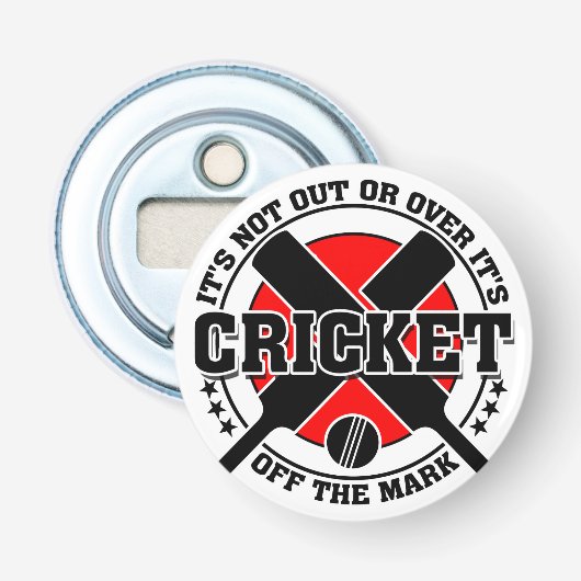 Cricketer's Off The Mark Cricket Button Flesopener (Voorkant)