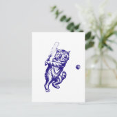 Cricketing Cat Gifts Briefkaart (Staand voorkant)