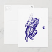 Cricketing Cat Gifts Briefkaart (Voorkant / Achterkant)