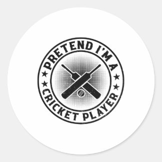 Cricketing Cricket Game - Pretend I'm A Cricket Pl Ronde Sticker