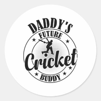 Cricketing Cricket Player - Daddy's Future Cricket Ronde Sticker