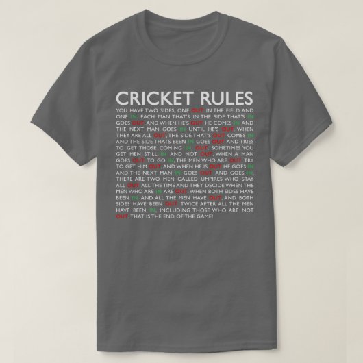 Cricketregels T-shirt (Design voorkant)
