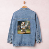 Cricketspeelster van cavia's: gekleed in het wit denim jacket (Hangar)