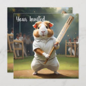 Cricketspeelster van cavia's: gekleed in het wit kaart (Voorkant / Achterkant)