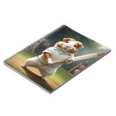 Cricketspeelster van cavia's: gekleed in het wit notitieboek (Linkerzijde)
