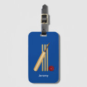 Cricketspel, aanpasbare tekst, bagagelabel (Voorkant (verticaal))