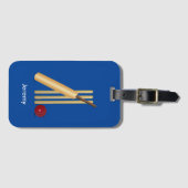 Cricketspel, aanpasbare tekst, bagagelabel (Voorkant (horizontaal))