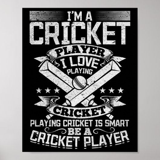 Cricketspel - Cricket spelen is slim om een cricke Poster (Voorkant)