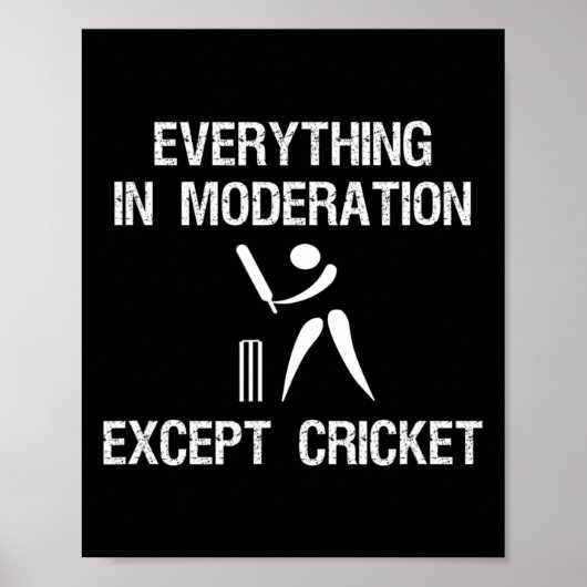Cricketspel - Grappige Moderatie - Speler  Poster (Voorkant)