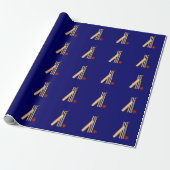 Cricketspel, slaghout en bal, cadeaupapier (Uitgerold)