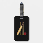 Cricketspel...wicket, bat, bal bagagelabel (Achterkant verticaal)