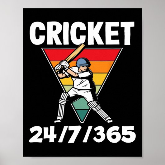 Cricketspeler 247365 Enthousiast Pion Poster (Voorkant)