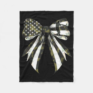 Cricketspeler 4 juli Amerikaanse vlag Camouflage Fleece Deken