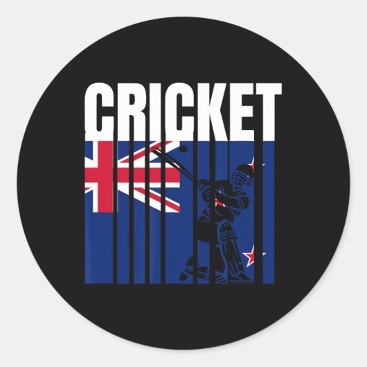 Cricketspeler 4  ronde sticker (Voorkant)