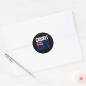 Cricketspeler 4  ronde sticker (Envelop)
