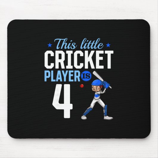 Cricketspeler 4e verjaardag muismat (Voorkant)