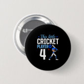 Cricketspeler 4e verjaardag ronde button 5,7 cm (Voorkant /achterkant)