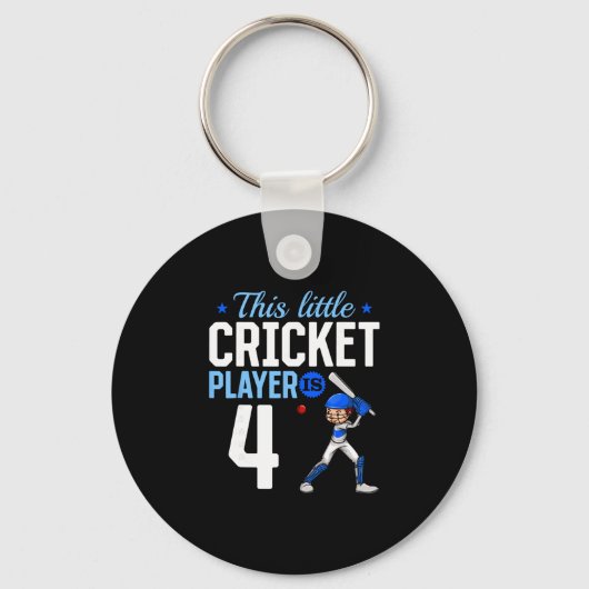 Cricketspeler 4e verjaardag sleutelhanger (Voorkant)