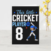 Cricketspeler 8e verjaardag kaart (Gele Bloem)