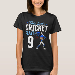 Cricketspeler 9e verjaardag t-shirt