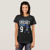Cricketspeler 9e verjaardag t-shirt (Voorkant volledig)