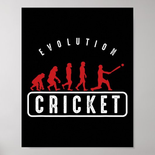 Cricketspeler Atleten Sportcoach Evolutie Van Poster (Voorkant)