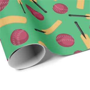 Cricketspeler Bat en bal Cricketer Patroon Cadeaupapier