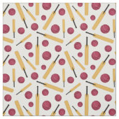 Cricketspeler Engels Cricket Bat en Ball Patterned Stof (Swatch)