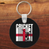 Cricketspeler Engelse vlag  Sleutelhanger (Voorkant)
