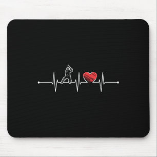 Cricketspeler Hartslag Cadeau Ekg Cricketfans Lief Muismat