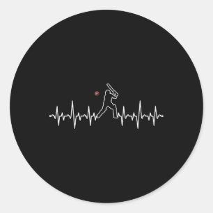 Cricketspeler Hartslag Crickethulp Ronde Sticker