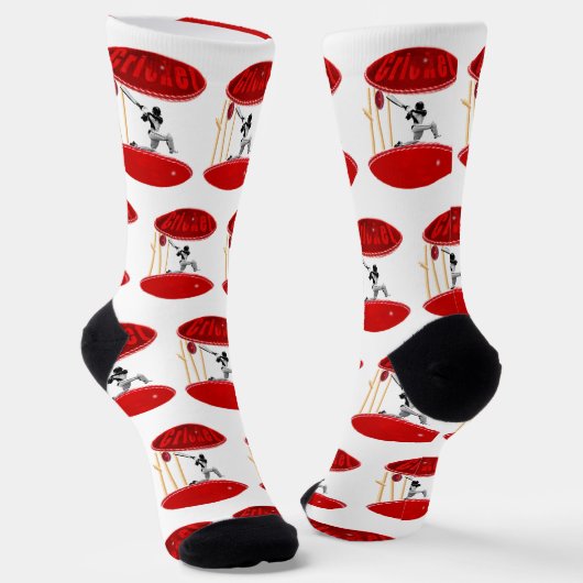 Cricketspeler in een cricketbak, Sokken van bemann (Gebogen)