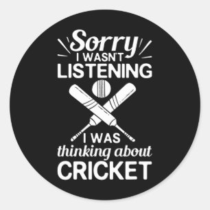 Cricketspeler Ll T Coach Cricketer Ronde Sticker