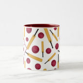 Cricketspeler Monogram Tweekleurige Koffiemok (Center)