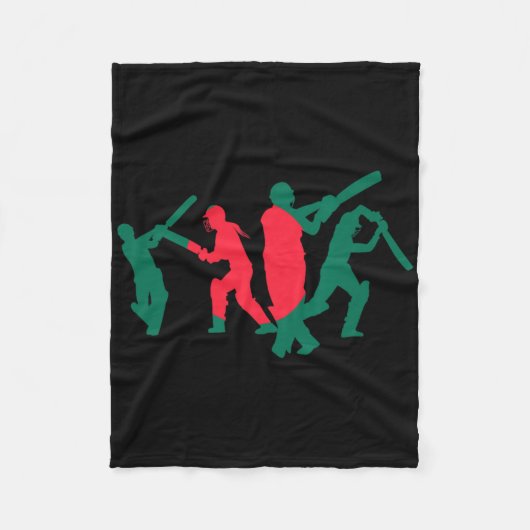 Cricketspeler ontwerp 1 fleece deken (Voorkant)