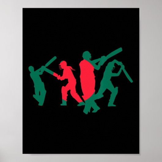 Cricketspeler ontwerp 1 poster (Voorkant)