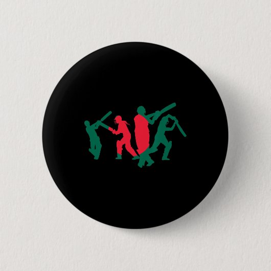 Cricketspeler ontwerp 1 ronde button 5,7 cm (Voorkant)