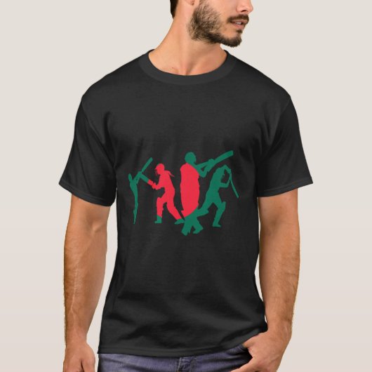 Cricketspeler ontwerp 1 t-shirt (Voorkant)
