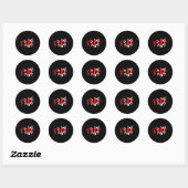 Cricketspeler ontwerp ronde sticker (Vel)