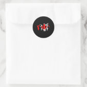 Cricketspeler ontwerp ronde sticker (Tas)