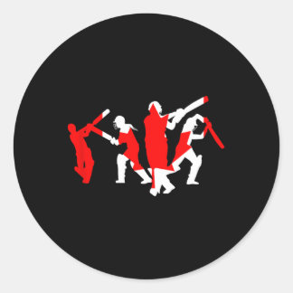 Cricketspeler ontwerp ronde sticker
